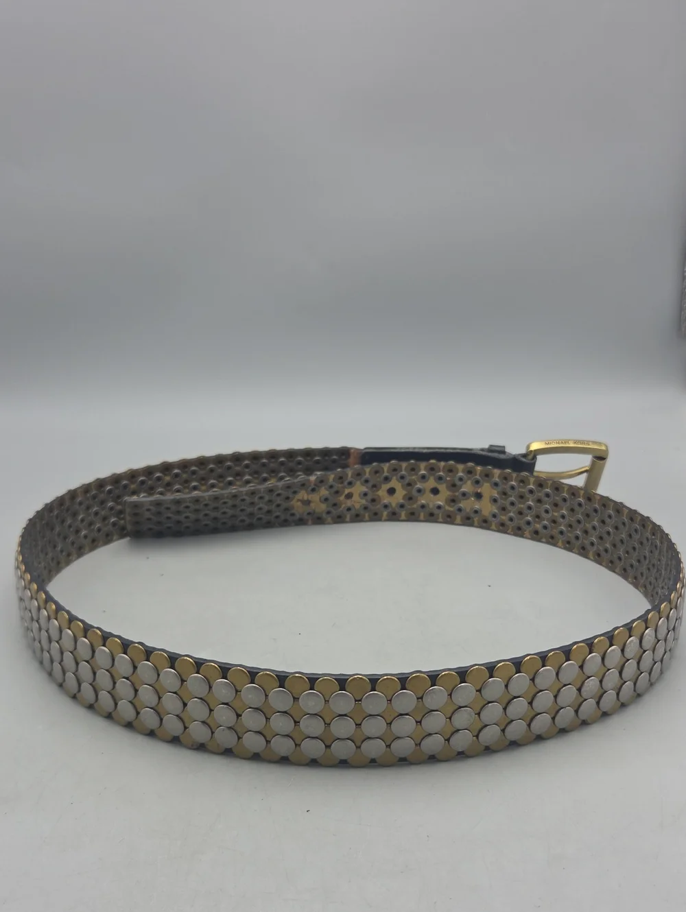 MK Belt MICHAEL KORS Heavily Studded Leather Belt Women Large
